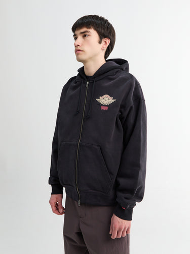 Jordan x Levi's Full-Zip Hoodie in Black, Pale Ivory and Gym Red