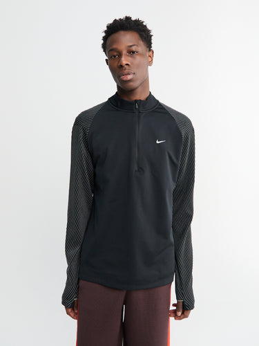 Nike - Dri-Fit half-zip running top in Black and Reflective Silver