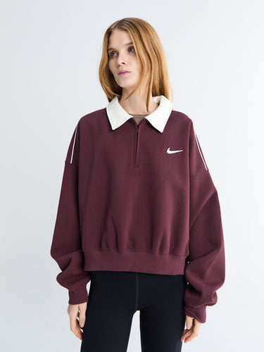Nike - W Sweatshirt Coverup in Burgundy Crush and Sail