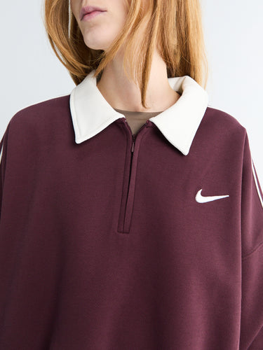 Nike - W Sweatshirt Coverup in Burgundy Crush and Sail