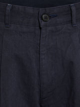 Noah - Double-Pleat Herringbone Pants in Navy