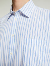 Noah - Oversized Poplin Shirt in White/Blue