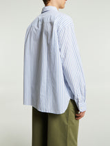 Noah - Oversized Poplin Shirt in White/Blue