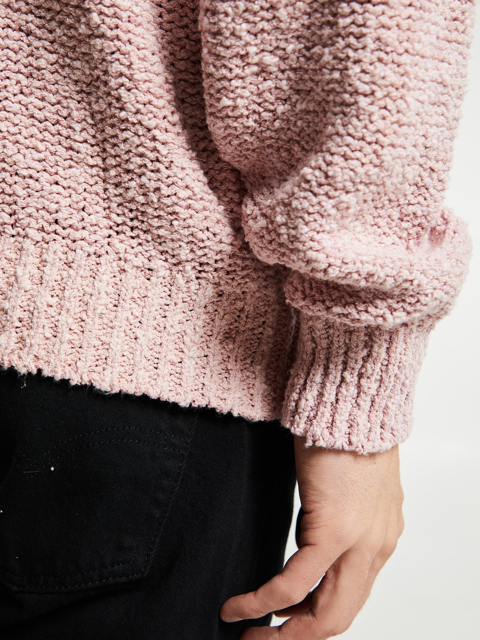 Noah - Popcorn Yarn Sweater in Pink