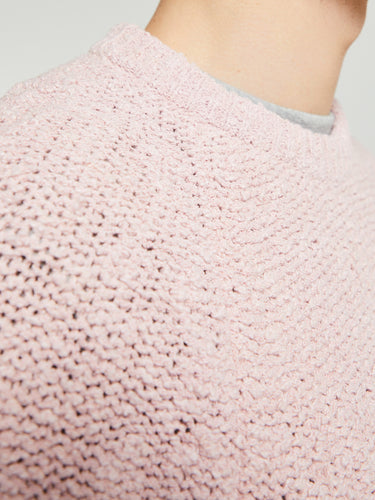 Noah - Popcorn Yarn Sweater in Pink