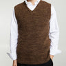 Noah - Twisted Yarn Sweater Vest in Tan/Brown