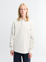 Noah - Long Sleeve Pique Polo in Light Heather