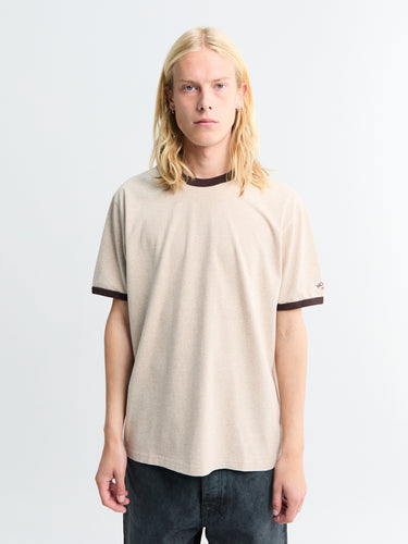 Heather Ringer T-Shirt in Heather Tan