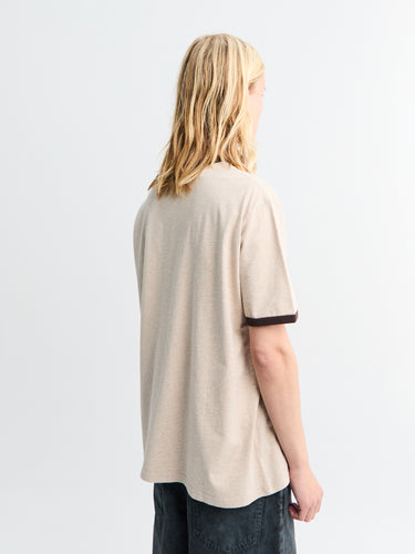 Noah - Heather Ringer T-Shirt in Heather Tan