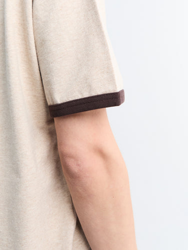 Noah - Heather Ringer T-Shirt in Heather Tan