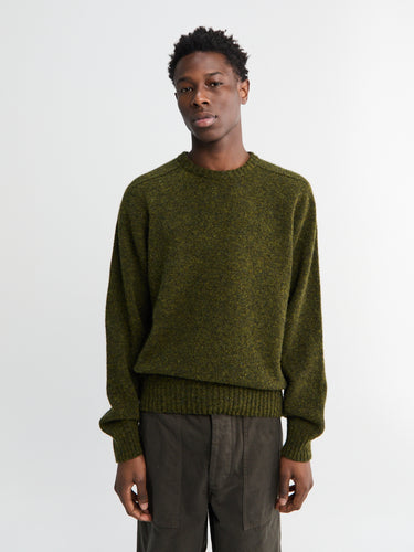 Noah - Classic Shetland Sweater in Pine Shadow