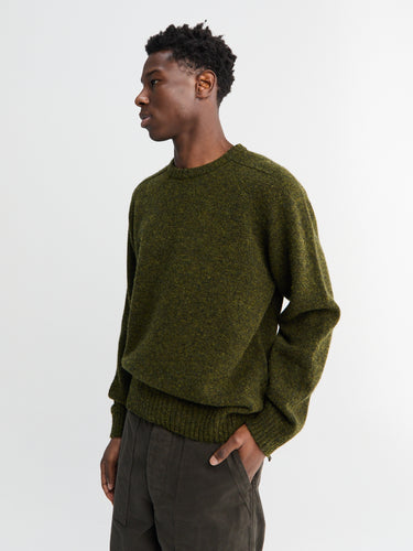 Noah - Classic Shetland Sweater in Pine Shadow