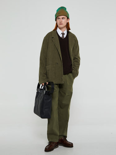 Noah - V-Neck Shaker Stitch Sweater in Brown