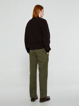 Noah - V-Neck Shaker Stitch Sweater in Brown