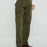 Noah - Double Pleated Herringbone Pants in Army Green