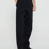 Noah - Classic Twill Double-Pleat Pants in Black