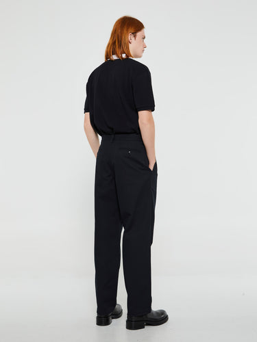 Noah - Classic Twill Double-Pleat Pants in Black