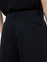 Noah - Classic Twill Double-Pleat Pants in Black