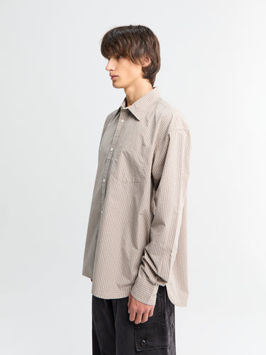 Norse Projects - Ole Oversized Poplin Check Shirt in Walnut