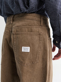 Norse Projects - Korshavn Relaxed 5 Pocket Resist dyed Twill in Walnut