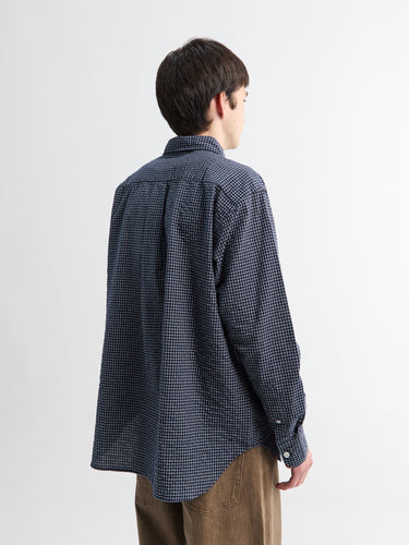 Norse Projects - Espevik Check Oversized Shirt in Dark Navy