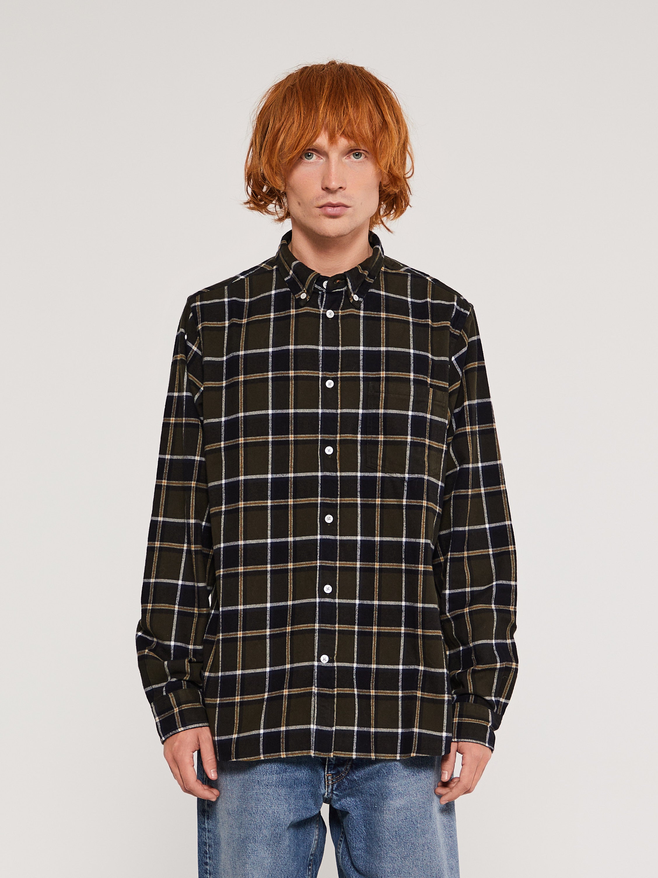 Norse Project - Anton Check Shirt in Beech Green