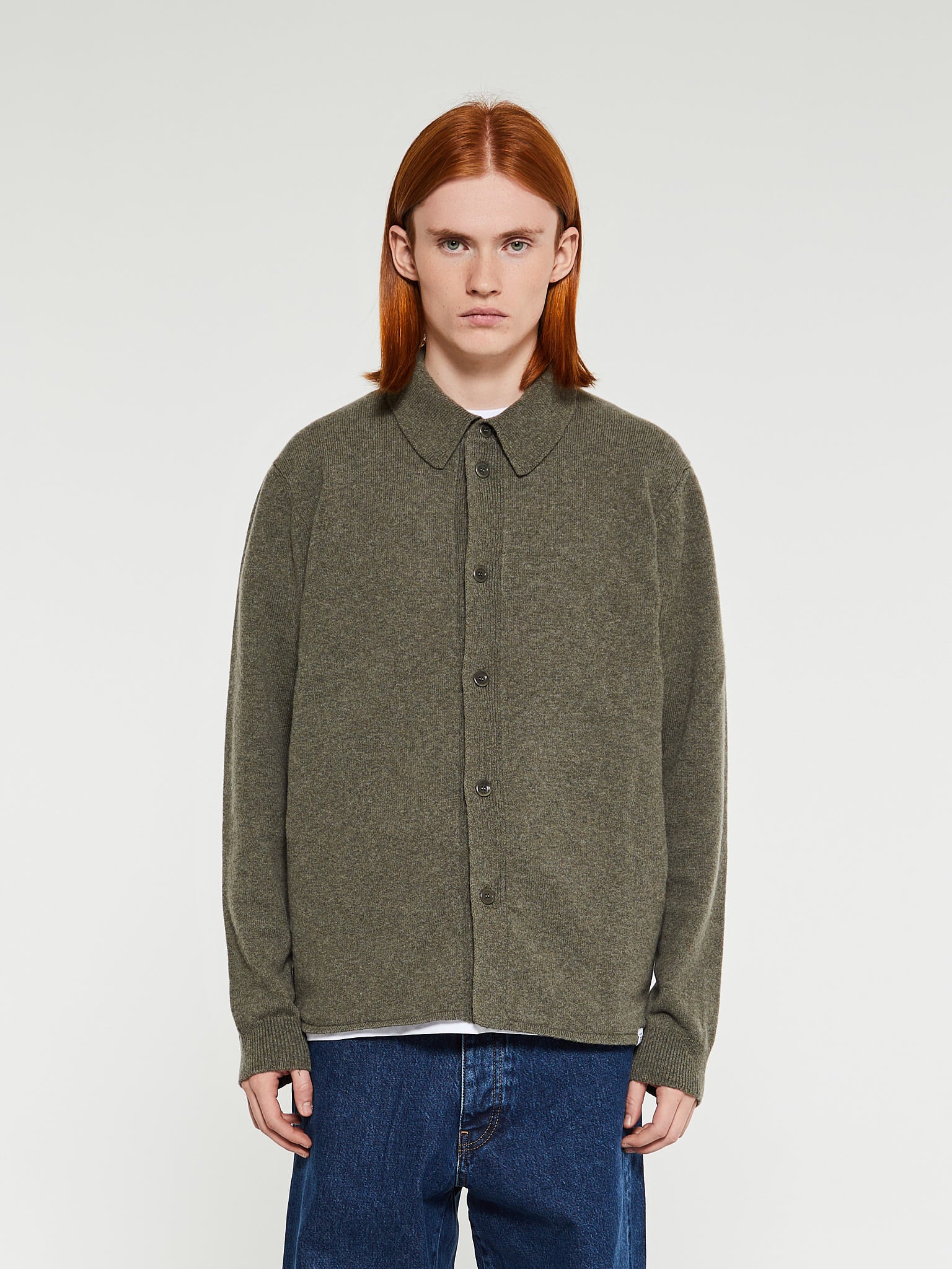 Norse Projects - Martin Merino Lambswool Shirt in Ivy Green