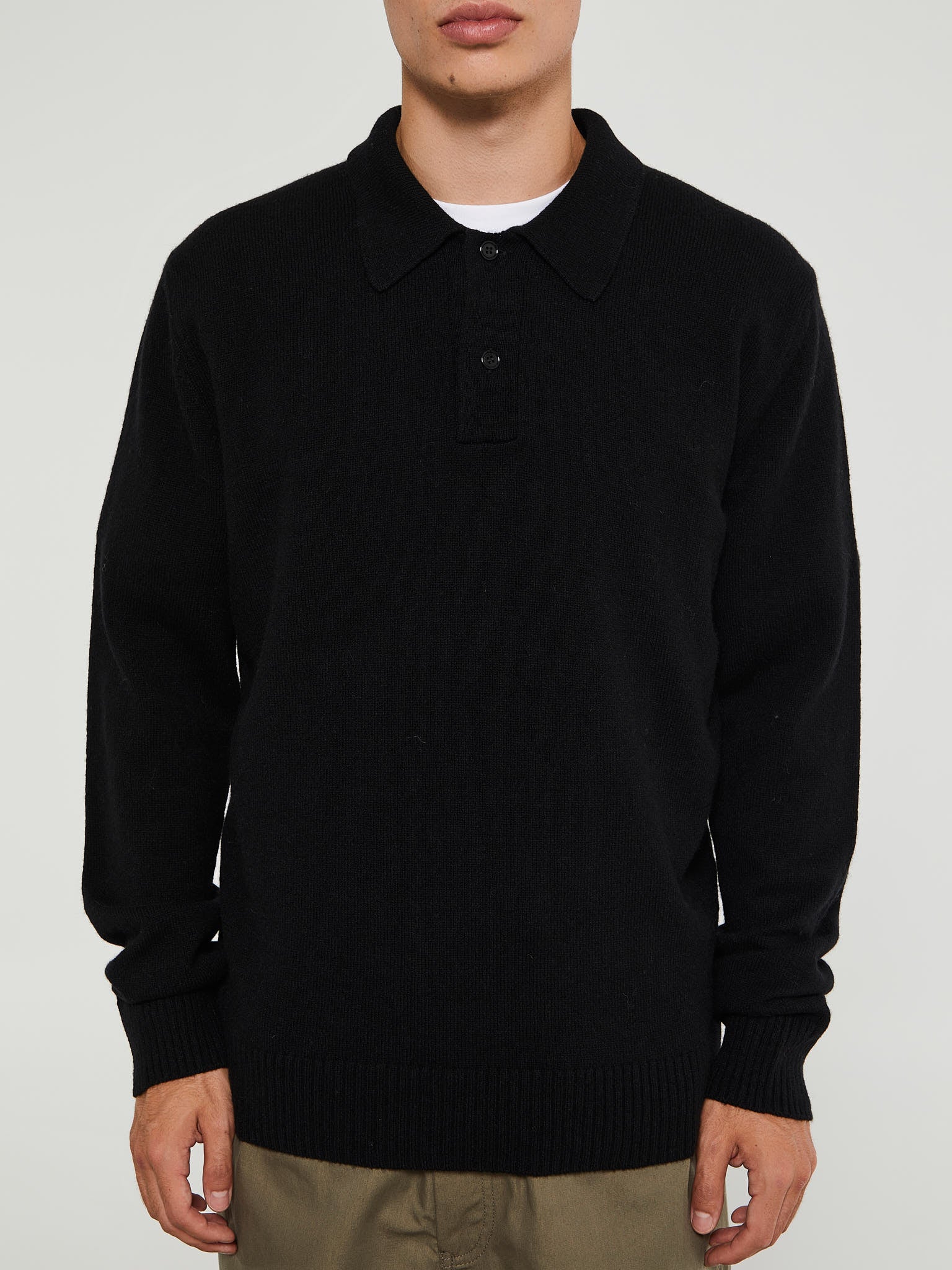 Norse Projects - Standard Merino Lambswool Polo in Black