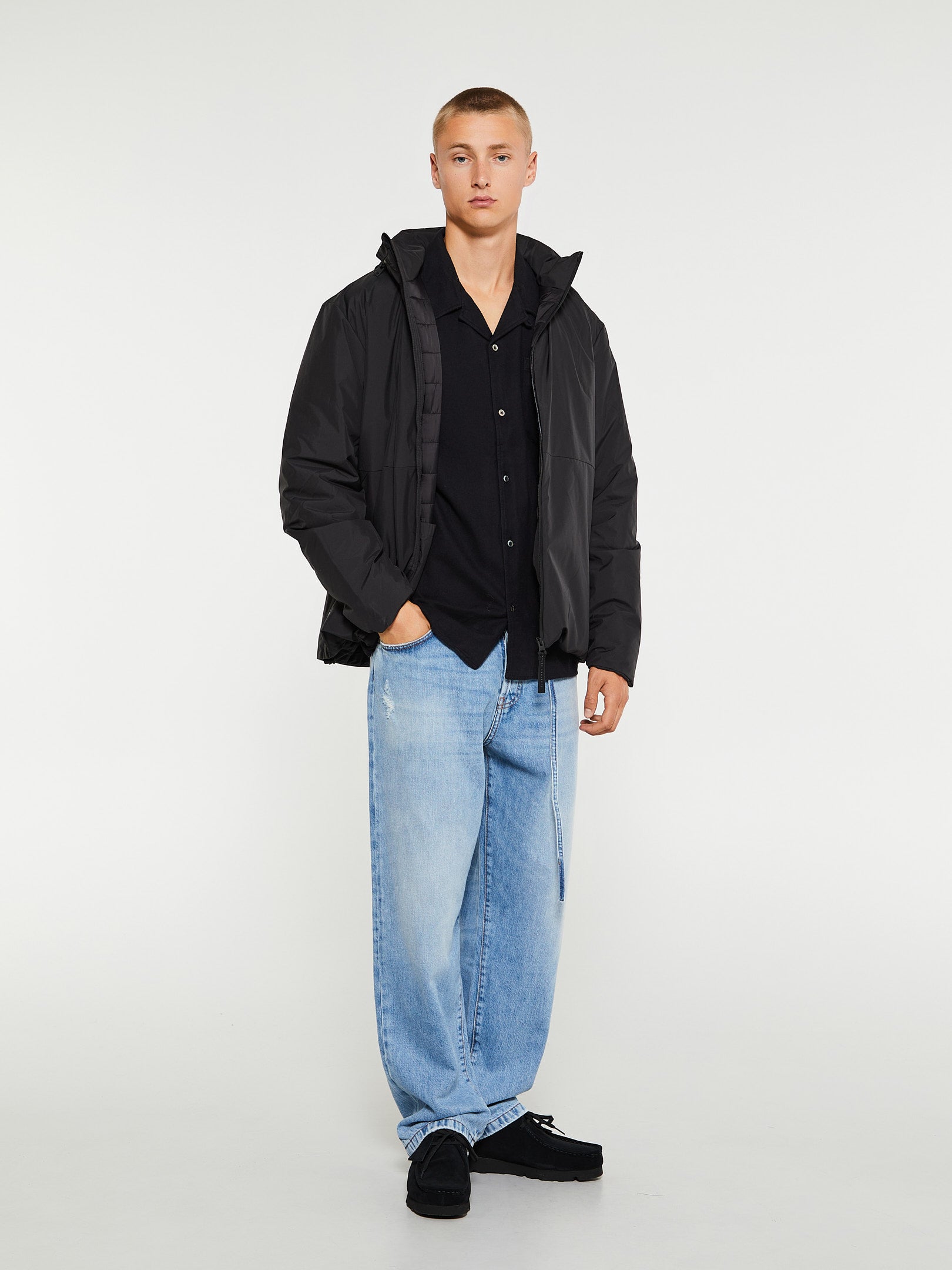 Carsten Organic Flannel Shirt in Black