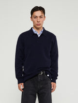 Norse Projects - Standard Merino Lambswool Polo in Dark Navy
