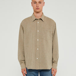 Norse Projects - MO Oversized Striped Shirt in Grey