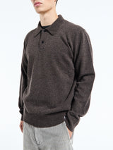 Norse Projects - Standard Merino Lambswool Polo in Heathland Brown