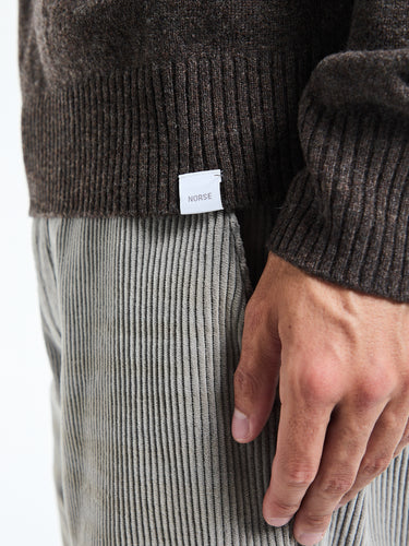Norse Projects - Standard Merino Lambswool Polo in Heathland Brown