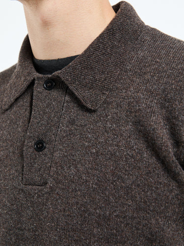Norse Projects - Standard Merino Lambswool Polo in Heathland Brown