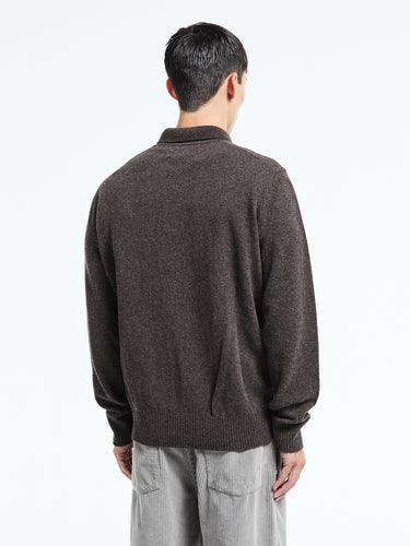 Norse Projects - Standard Merino Lambswool Polo in Heathland Brown