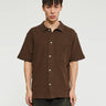 Norse Projects - Gustav Crochet Jersey Shirt in Chestnut