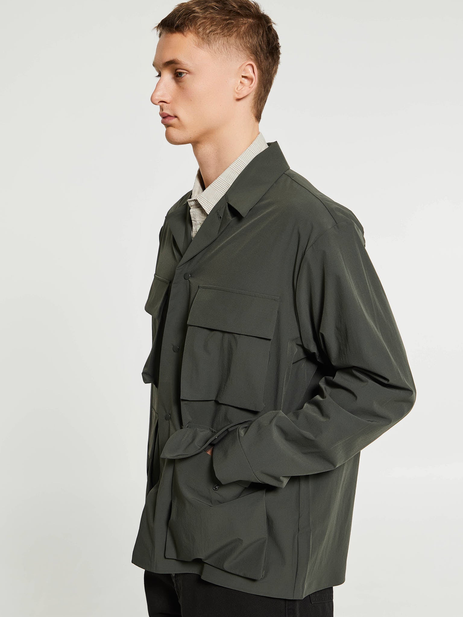 Norse Projects - Mads Travel Light Overshirt in Black Olive