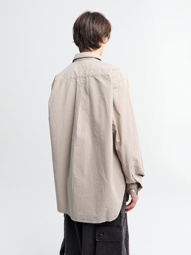 Norse Projects - Ole Oversized Poplin Check Shirt in Walnut