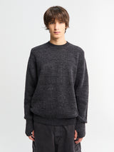 Norse Projects - Henning Cotton Wool Rib Sweater in Dark Grey Melange