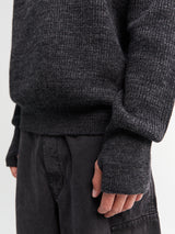 Norse Projects - Henning Cotton Wool Rib Sweater in Dark Grey Melange