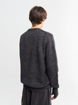 Norse Projects - Henning Cotton Wool Rib Sweater in Dark Grey Melange