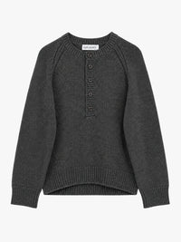 Our Legacy - Shore Henley in Charcoal Dry Merino Wool