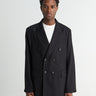 Our Legacy - Unconstructed Double-Breasted Blazer in Black Panama Wool