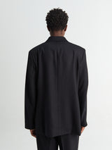 Our Legacy - Unconstructed Double-Breasted Blazer in Black Panama Wool