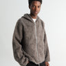 Our Legacy - Full Zip Hood in Mole Grey Hairy Wool