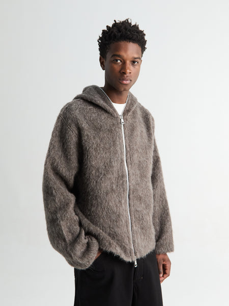 Our Legacy - Full Zip Hood in Mole Grey Hairy Wool – Stoy