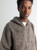 Our Legacy - Full Zip Hood in Mole Grey Hairy Wool