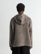 Our Legacy - Full Zip Hood in Mole Grey Hairy Wool