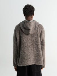 Our Legacy - Full Zip Hood in Mole Grey Hairy Wool