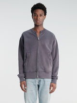 Our Legacy - Rift Zip Sweatshirt in Relic Plum Star Fleece